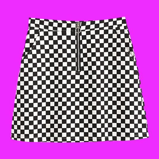 Checkerboard Skirt – glitch the system in style”